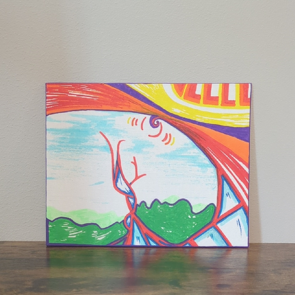 "Peyton's Crazy Town": Handmade Vibrant Abstract Canvas Art
